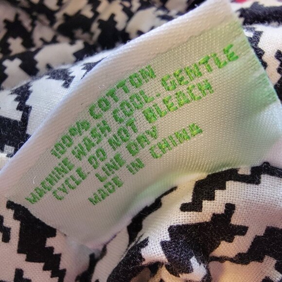 Vera Bradley Tote Purse Red Black White Daisy Dandelion Pull String Side Zip - Picture 8 of 10